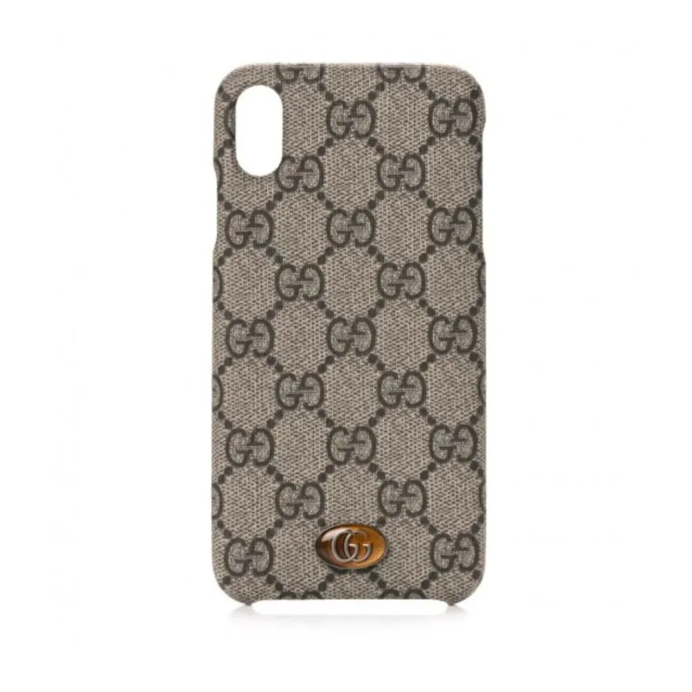 GUCCI GG Supreme Monogram Ophidia iPhone X/XS Case Beige Canvas NWT